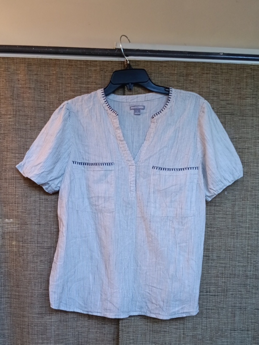 Falls Creek  Short Sleeve V-Neck Blouse